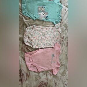 Carter's Kids Bodysuits - Teal, Floral, Pink